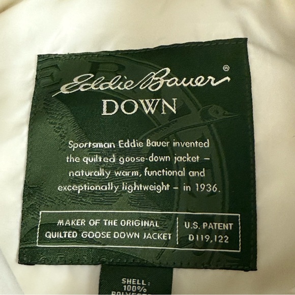 Eddie Bauer White Down Puffer Vest L Faux Fur Collar Winter Warm Outerwear - Picture 8 of 12